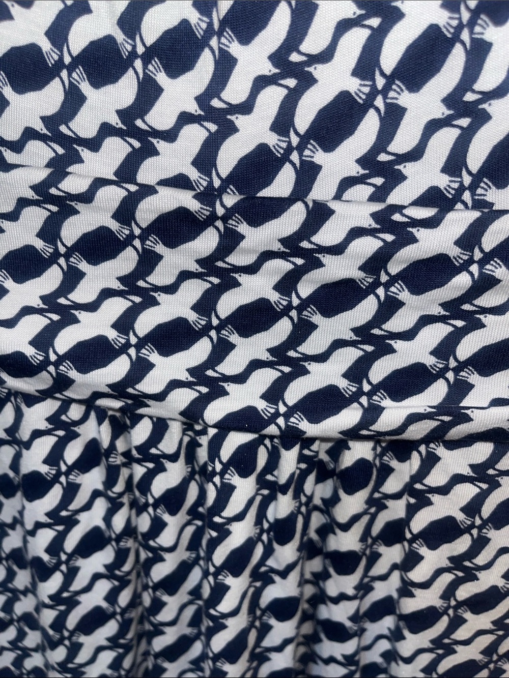 Boden Blue White Bird Print Dress 4P Petite Modal Cotton Knee Length - Picture 6 of 8